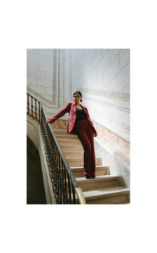 S417 Taliowana marynarka - bordowa