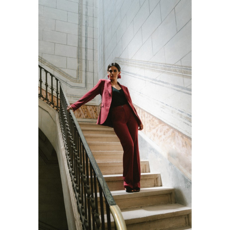 S417 Taliowana marynarka - bordowa