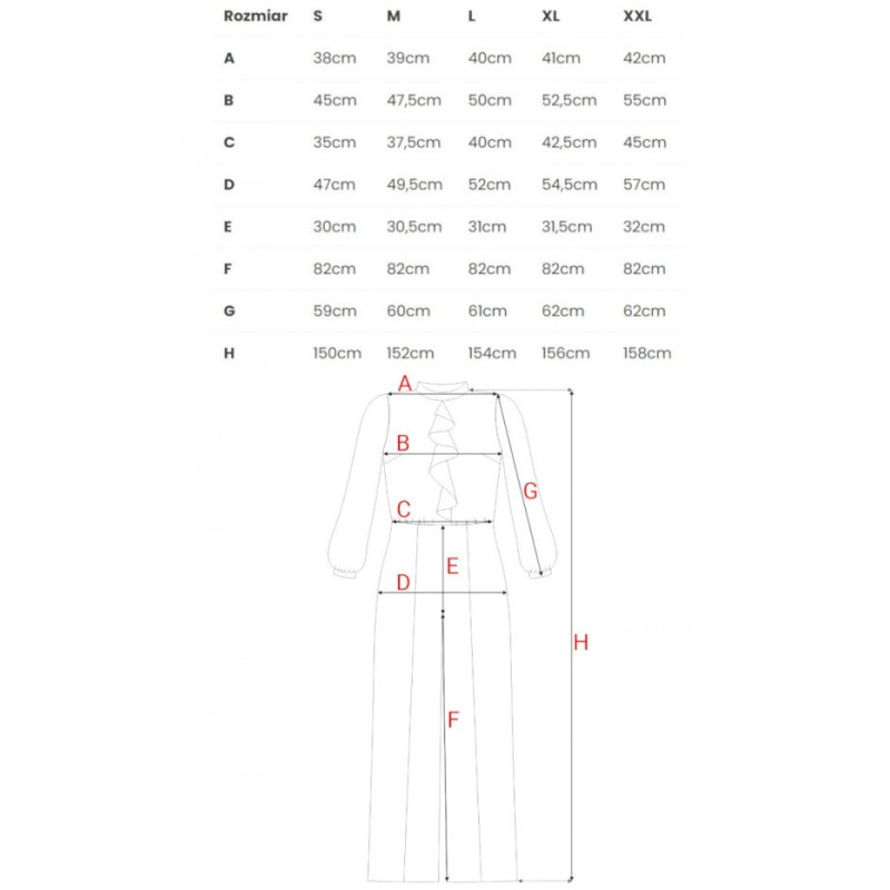 S420 Kombinezon z żabotem - bordowy
