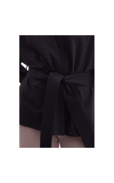 B297 Blezer narzutka z paskiem - czarny