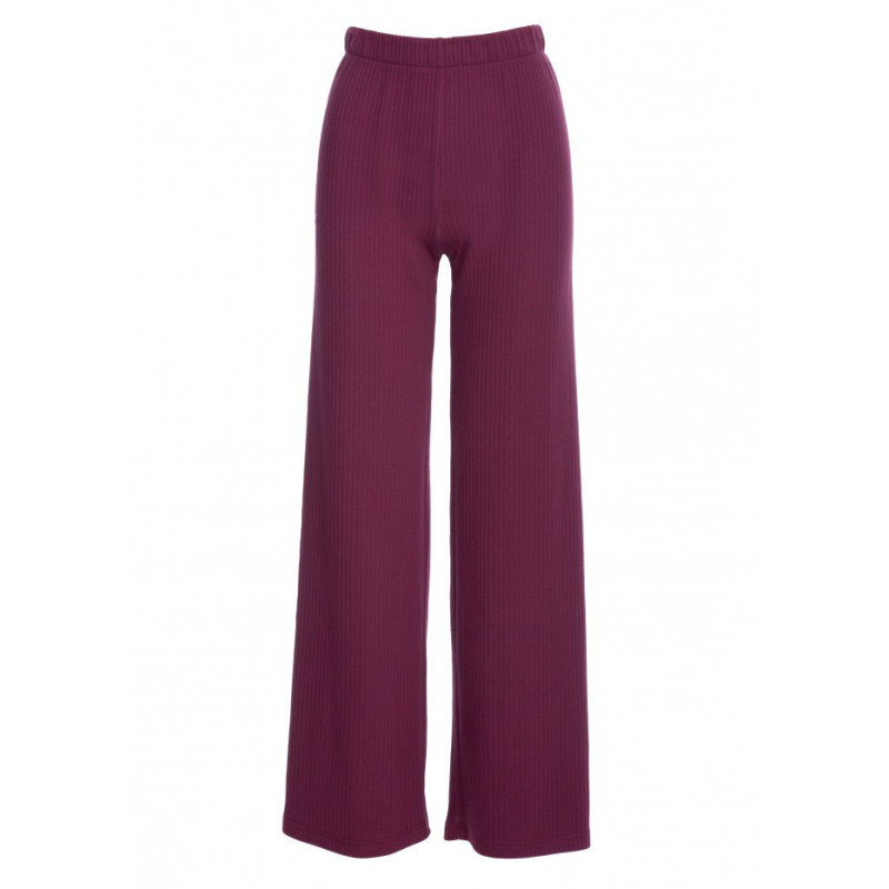 B300 Spodnie z dzianiny prążkowanej - śliwkowe