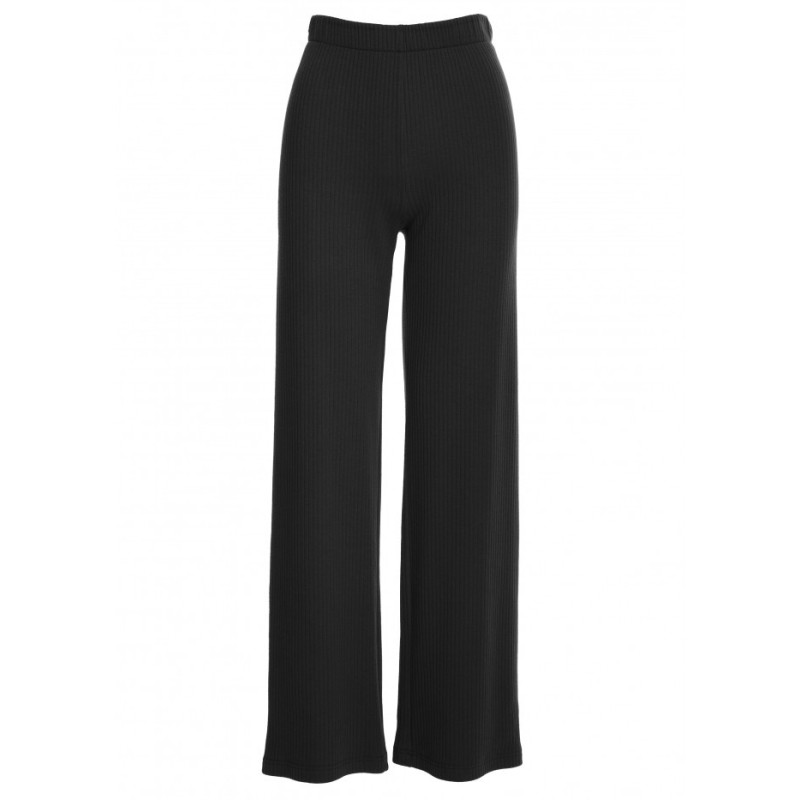 B300 Spodnie z dzianiny prążkowanej - czarne