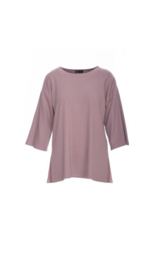 B301 Bluzka z dzianiny prążkowanej - kakaowa