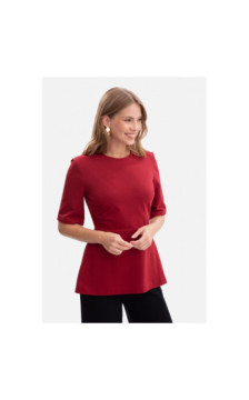 B305 Bluzka dzianinowa z baskinką - bordowa