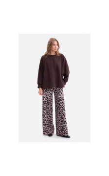 B306 Bluza oversize z rozcięciami - gorzka czekolada