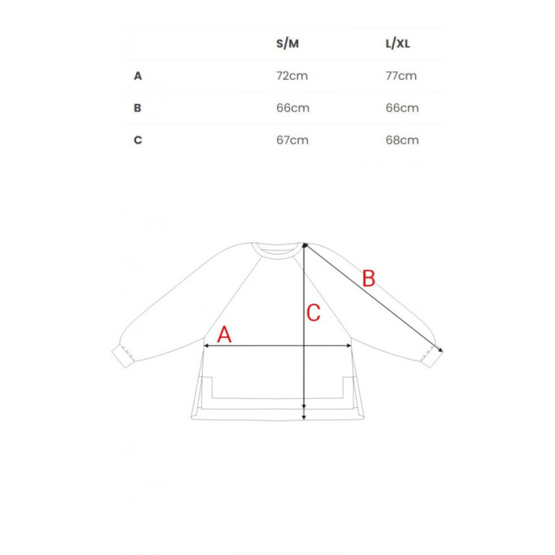 B306 Bluza oversize z rozcięciami - stalowa