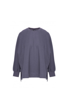 B306 Bluza oversize z rozcięciami - stalowa