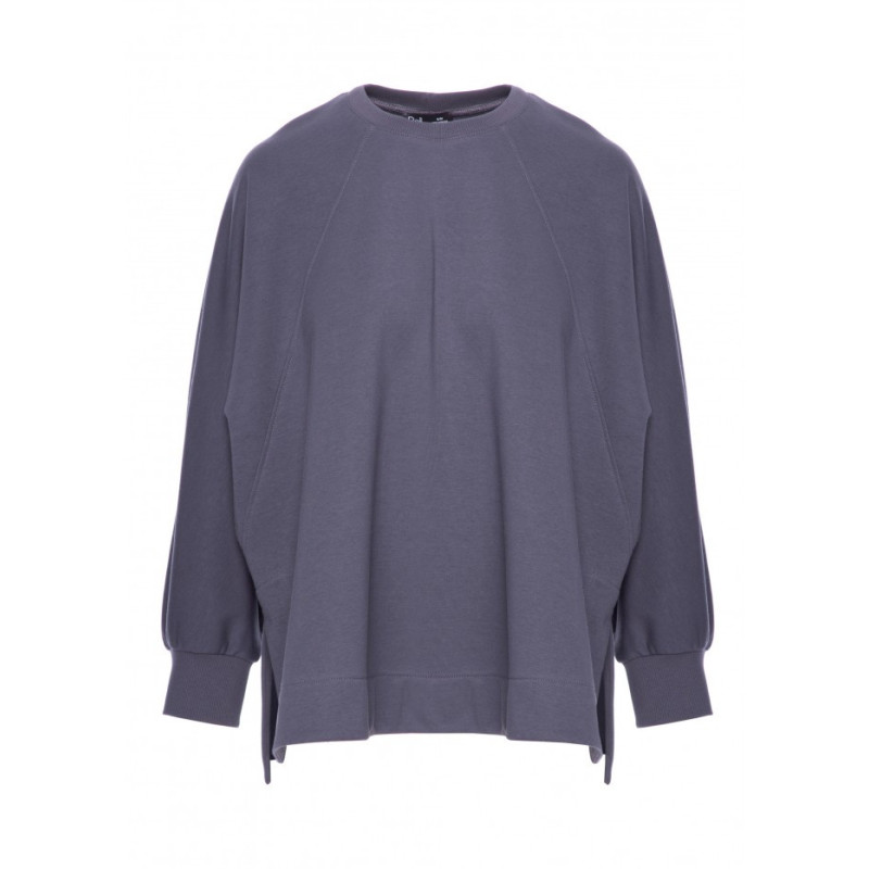 B306 Bluza oversize z rozcięciami - stalowa