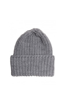 M895 Czapka splot prążkowany - szara