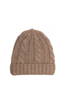 M897 Czapka splot warkocz - beżowa