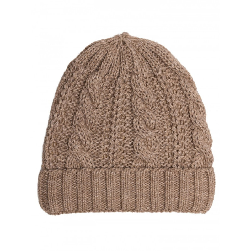 M897 Czapka splot warkocz - beżowa