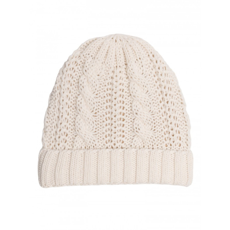 M897 Czapka splot warkocz - ecru