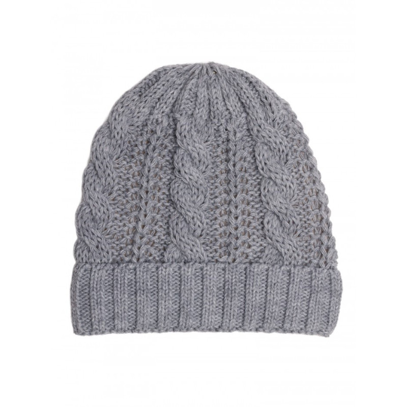 M897 Czapka splot warkocz - szara