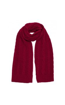 M898 Szal splot warkocz - bordowy