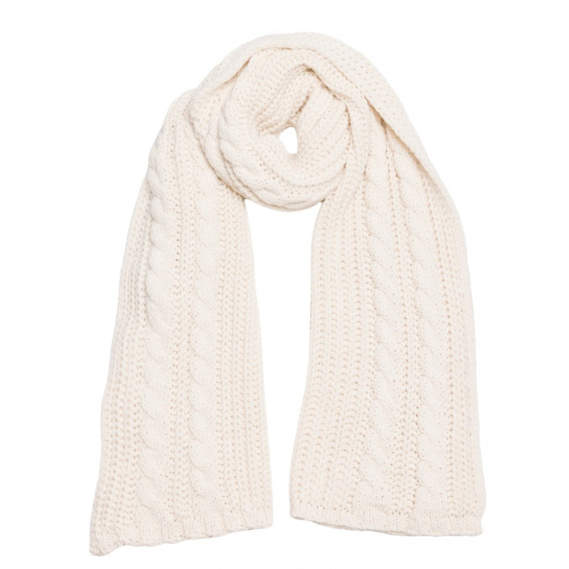 M898 Szal splot warkocz - ecru