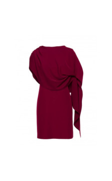 S423 Sukienka z peleryną - bordowa