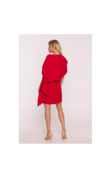 S423 Sukienka z peleryną - czerwona