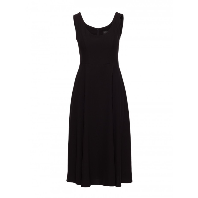 S424 Sukienka rozkloszowana - czarna