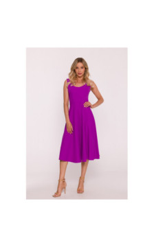 S424 Sukienka rozkloszowana - lawendowa