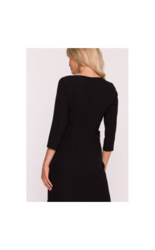 S425 Sukienka z falbaną - czarna