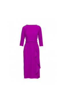 S425 Sukienka z falbaną - lawendowa