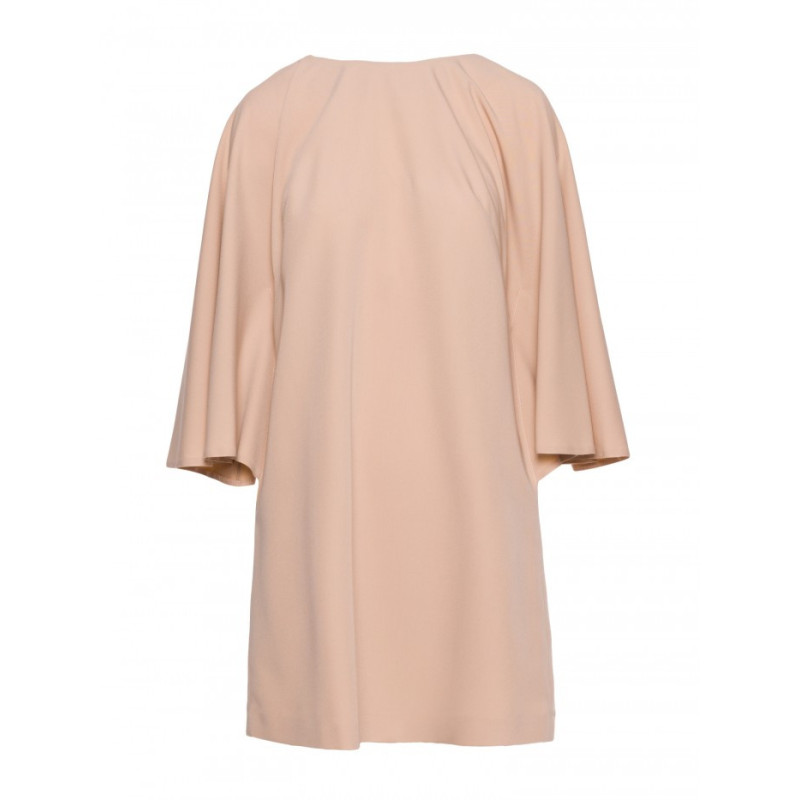 S426 Sukienka z rękawami kimonowymi - beżowa