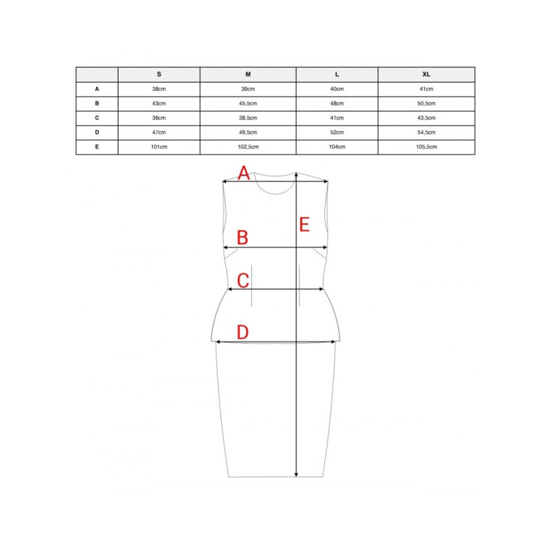 S427 Sukienka ołówkowa z baskinką - czarna