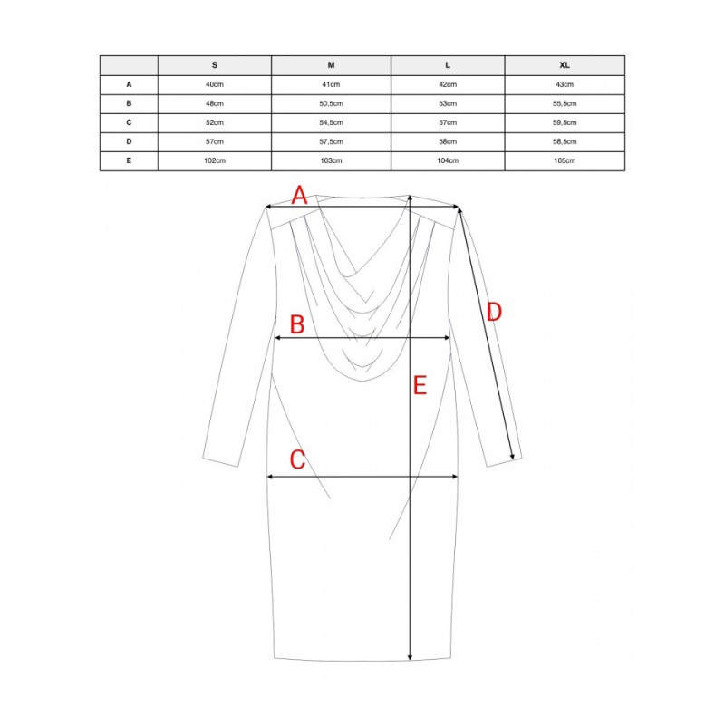 S428 Sukienka z drapowanym dekoltem - czerwona