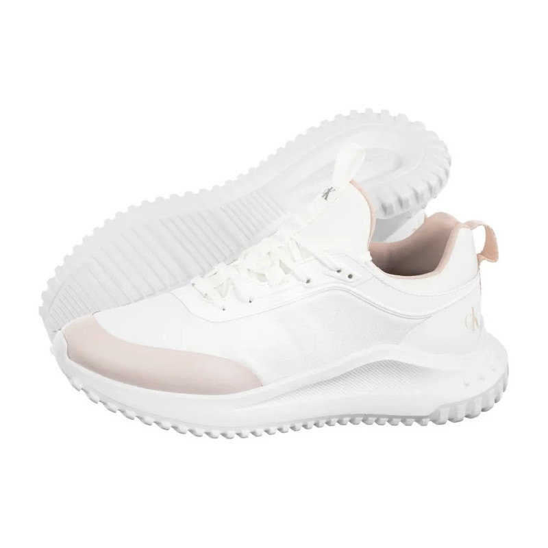 Calvin Klein Eva Runner Laceup Sock Mat Mix Bright White/Crystal Grey YW0YW02064 0I8 (CK727-a) sportiniai bateliai