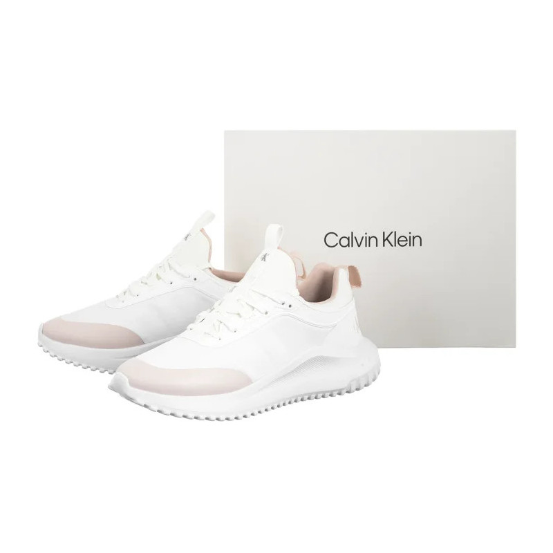 Calvin Klein Eva Runner Laceup Sock Mat Mix Bright White/Crystal Grey YW0YW02064 0I8 (CK727-a) sportiniai bateliai