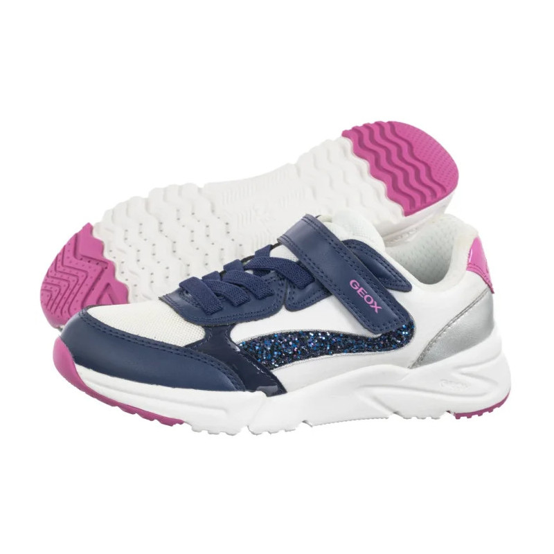 Geox J Loftus A - Gbk+Nylon White/Dk Royal J46M2A 0FU54 C1Z4R (GE204-b) sportiniai bateliai