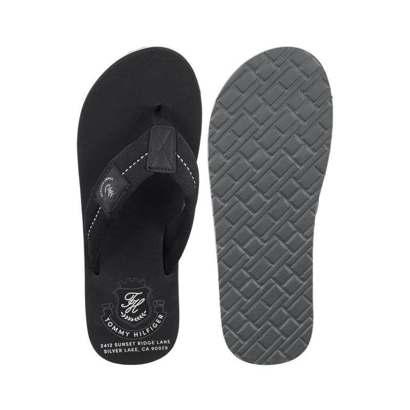 Tommy Hilfiger Patch Hilfiger Beach Sandal Black FM0FM05804 BDS (TH1440-a) batai