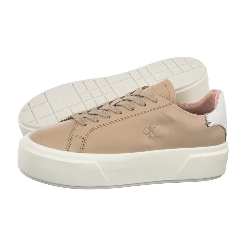 Calvin Klein Flatform Lace Up Lth Mg Triple Bright White YW0YW01928 0K4 (CK710-c) bateliai