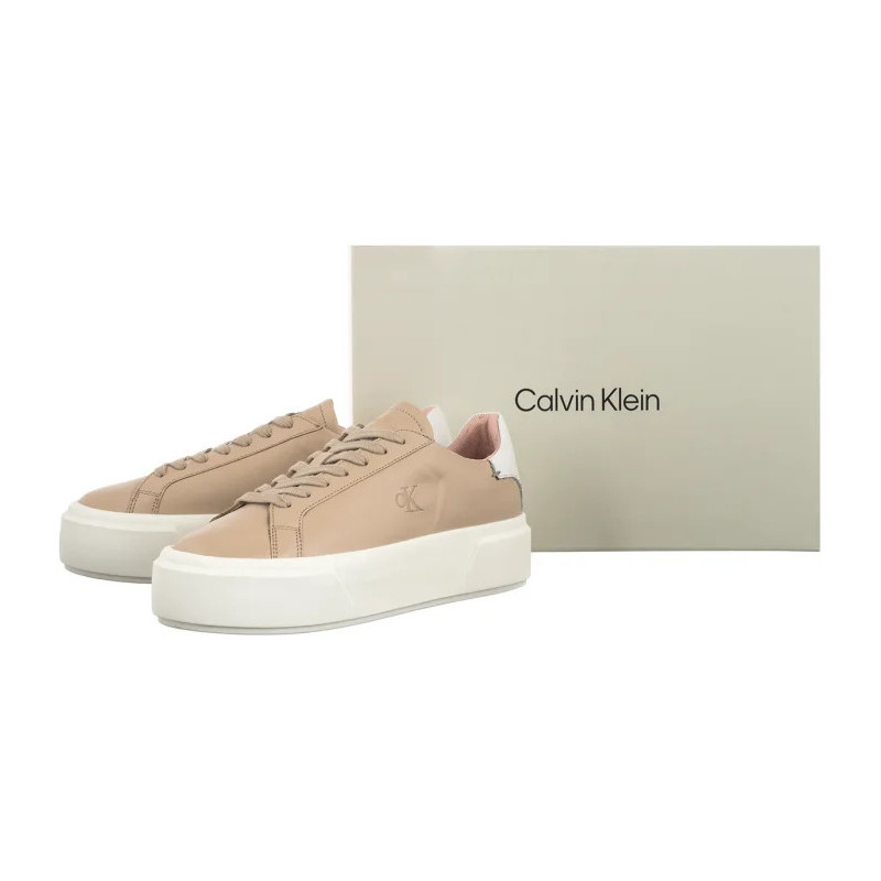 Calvin Klein Flatform Lace Up Lth Mg Triple Bright White YW0YW01928 0K4 (CK710-c) bateliai