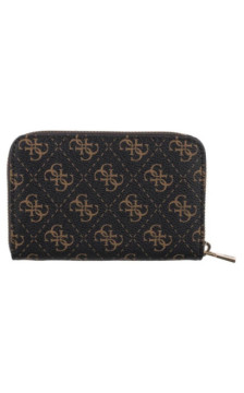 Guess Laurel II Slg Med Zip Around SWQL74 59140 Brown Logo (GU863-a) rankinė