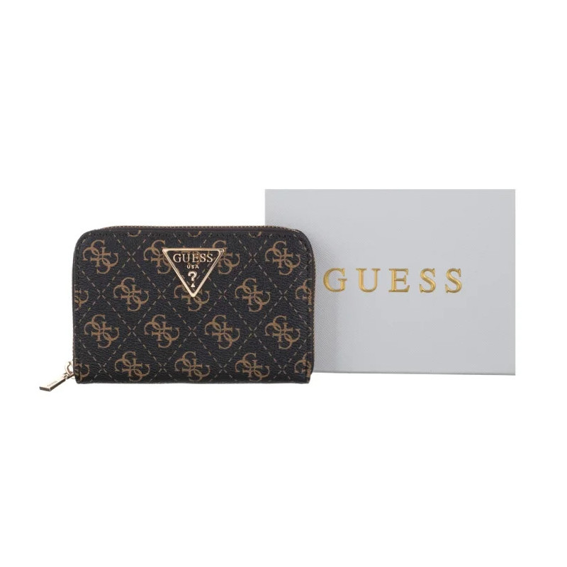 Guess Laurel II Slg Med Zip Around SWQL74 59140 Brown Logo (GU863-a) rankinė