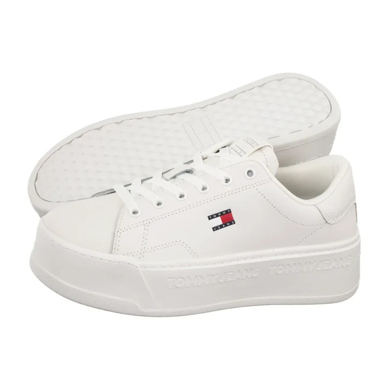Tommy Hilfiger Tjw Script Cupsole Flatform Ecru EN0EN02961 YBL (TH1448-a) batai