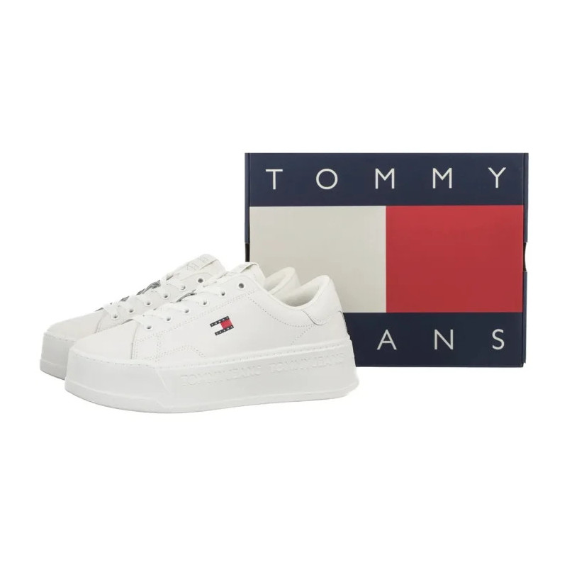 Tommy Hilfiger Tjw Script Cupsole Flatform Ecru EN0EN02961 YBL (TH1448-a) batai