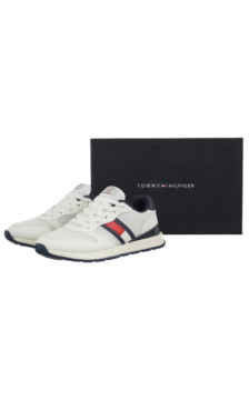 Tommy Hilfiger Flag Low Cut Lace-Up Sneaker White/Blue T3X9-34375-1697X336 (TH1454-a) sportiniai bateliai