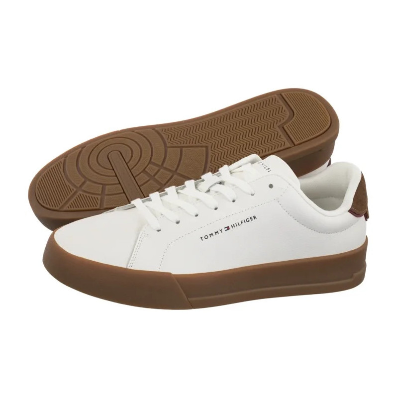 Tommy Hilfiger TH Court Lth Detail Ess Ecru/Regatta Red FM0FM05367 0LF (TH1219-e) sportiniai bateliai