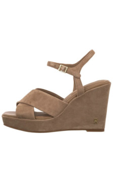Tommy Hilfiger Suede Wrapped High Wedge Safari Canvas FW0FW09218 RBC (TH1459-a) batai