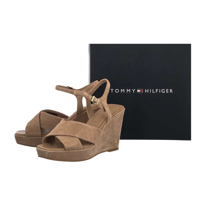 Tommy Hilfiger Suede Wrapped High Wedge Safari Canvas FW0FW09218 RBC (TH1459-a) batai