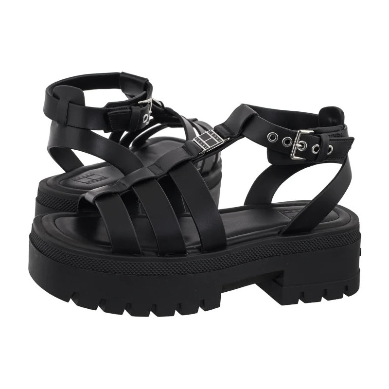 Tommy Hilfiger Tjw Fisherman Leather Max Sandal Black EN0EN029943 BDS (TH1460-a) bateliai