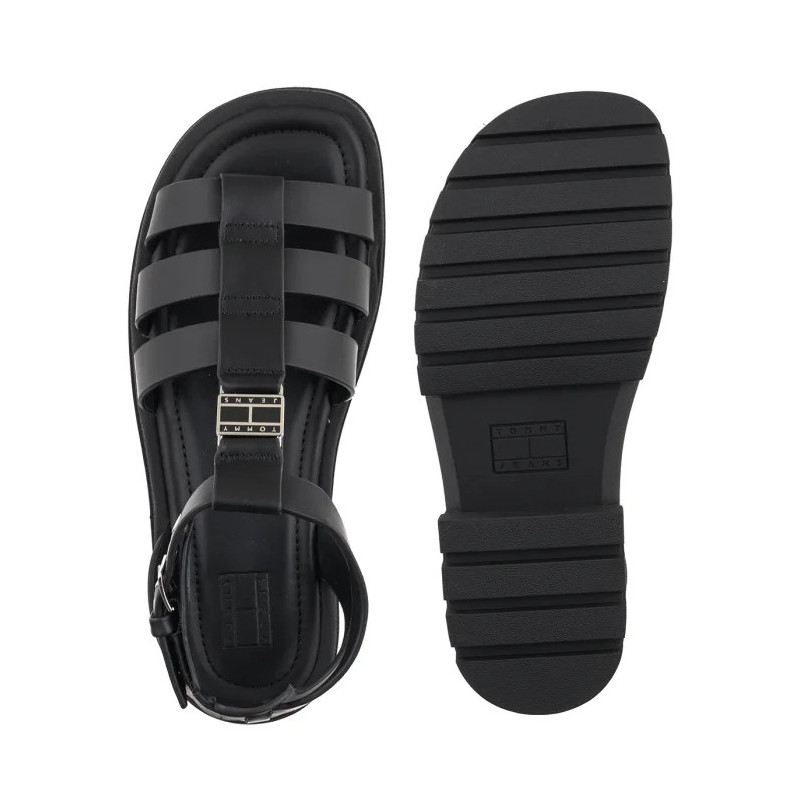 Tommy Hilfiger Tjw Fisherman Leather Max Sandal Black EN0EN029943 BDS (TH1460-a) bateliai