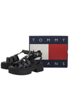 Tommy Hilfiger Tjw Fisherman Leather Max Sandal Black EN0EN029943 BDS (TH1460-a) bateliai