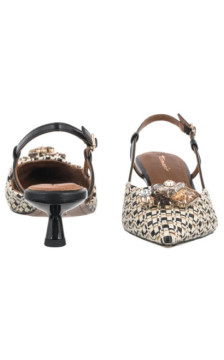 Tamaris Beżowe/Czarne 1-29512-46 098 Black Comb (TM574-a) bateliai