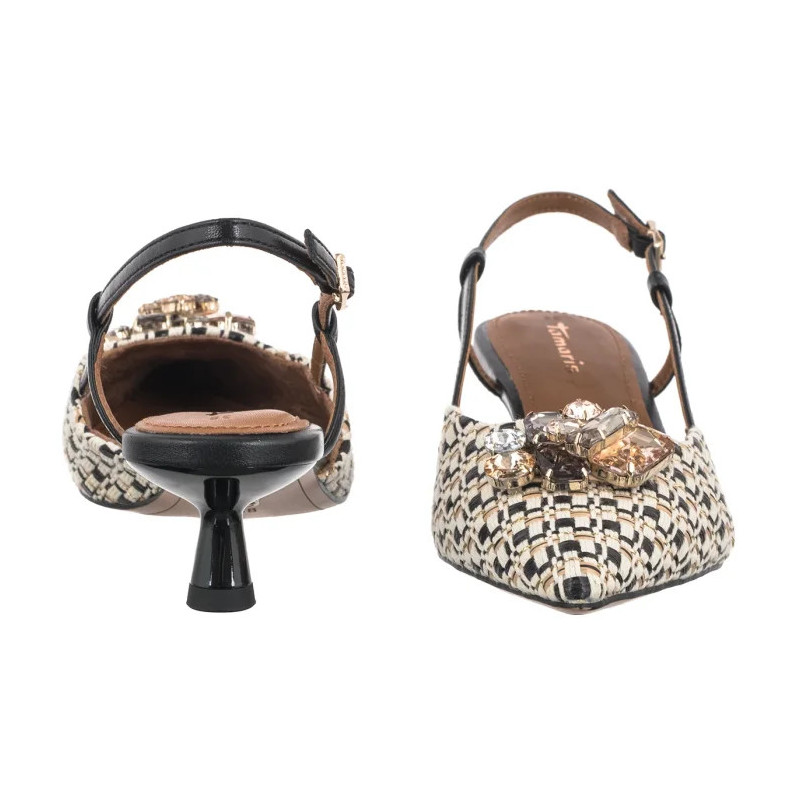 Tamaris Beżowe/Czarne 1-29512-46 098 Black Comb (TM574-a) bateliai