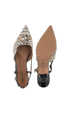 Tamaris Beżowe/Czarne 1-29512-46 098 Black Comb (TM574-a) bateliai