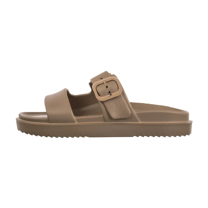 Tommy Hilfiger Th Double Strap Sandal Pearl Safari Canvas Pearlized FW0FW09114 0HT (TH1475-a) Moteriški batai/šlepetės