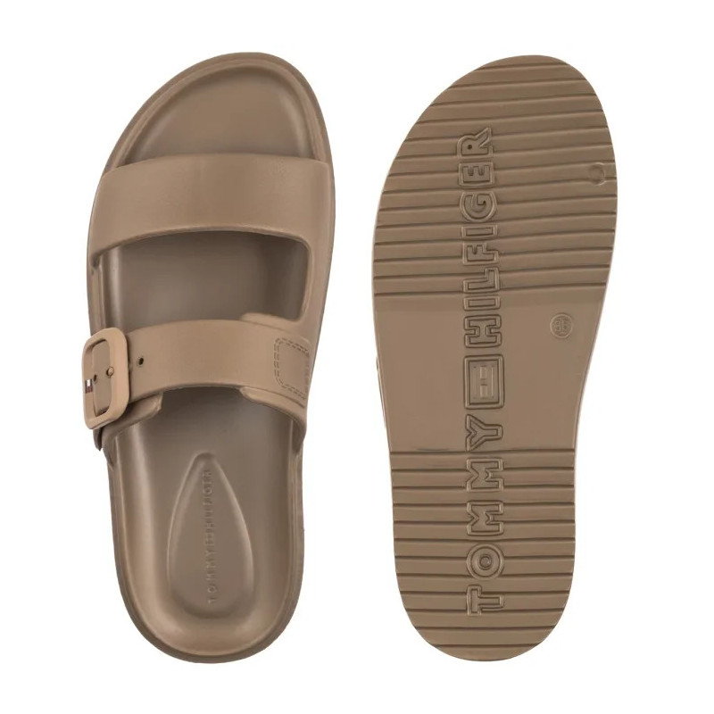Tommy Hilfiger Th Double Strap Sandal Pearl Safari Canvas Pearlized FW0FW09114 0HT (TH1475-a) Moteriški batai/šlepetės
